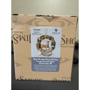 Jim Shore Heartwood Creek Woodland Dated 2019 Deer Wreath Ornament 6004175